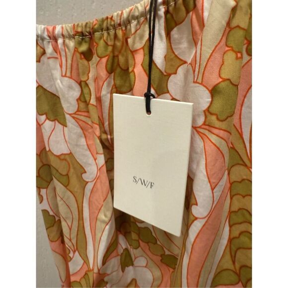 S/W/F ONE SHOULDER PUFF SLEEVE MAXI DRESS Vacation Beach Wedding size S NWT - Picture 6 of 6